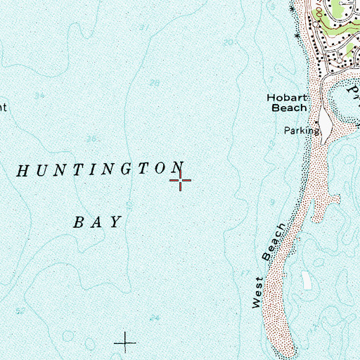 Topographic Map of Huntington Bay, NY