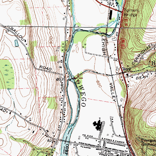 Topographic Map of Huntington Creek, NY
