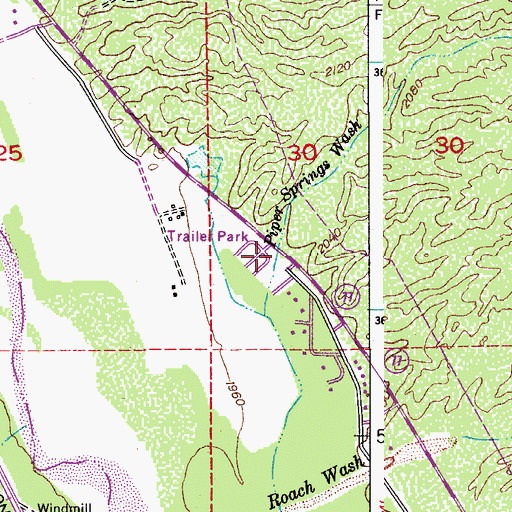 Topographic Map of Piper Springs Wash, AZ