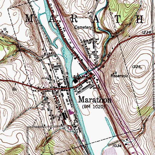 Topographic Map of Hunts Creek, NY