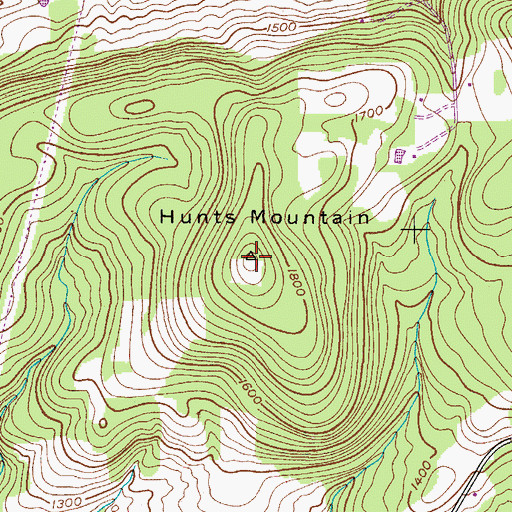 Topographic Map of Hunts Mountain, NY