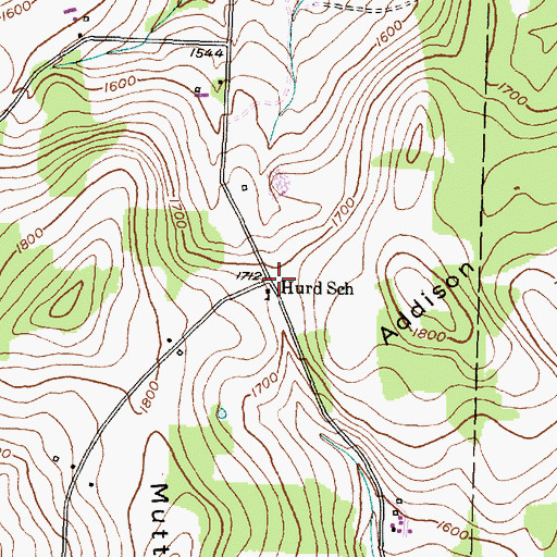Topographic Map of Hurd School (historical), NY