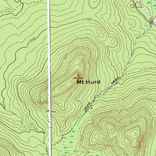 Topographic Map of Mount Hurd, NY