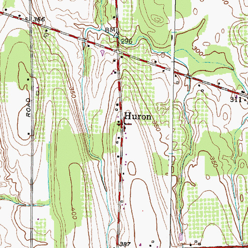 Topographic Map of Huron, NY