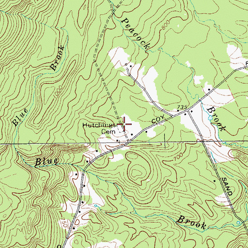 Topographic Map of Hutchings Cemetery, NY