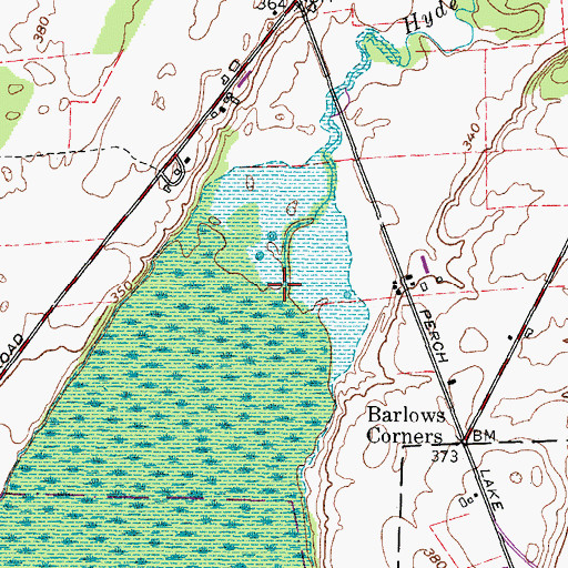 Topographic Map of Hyde Creek, NY