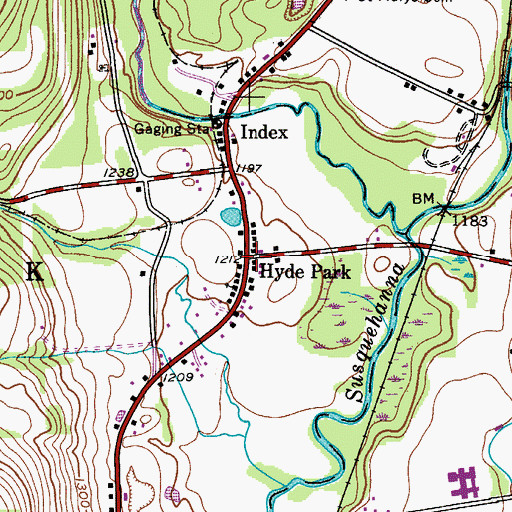 Topographic Map of Hyde Park, NY