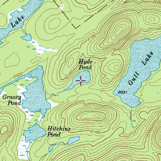 Topographic Map of Hyde Pond, NY