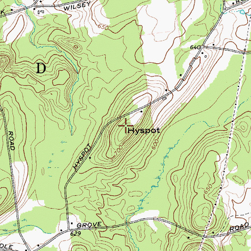 Topographic Map of Hyspot, NY