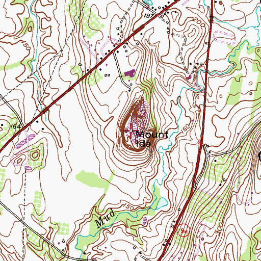 Topographic Map of Mount Ida, NY