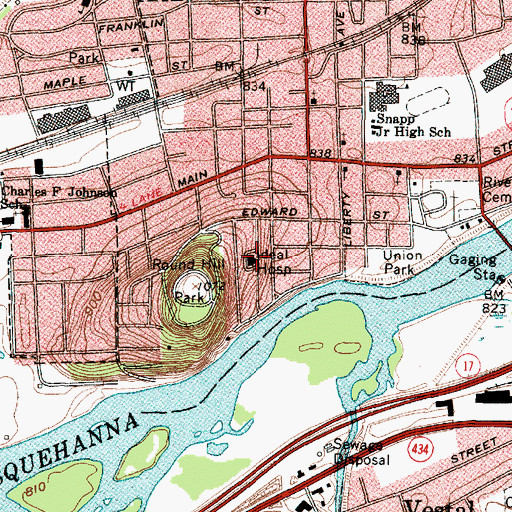Topographic Map of Ideal Hospital (historical), NY