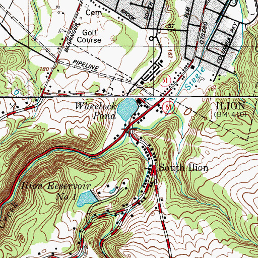 Topographic Map of Ilion Gorge, NY