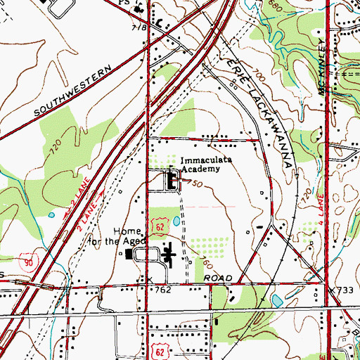 Topographic Map of Hilbert College, NY