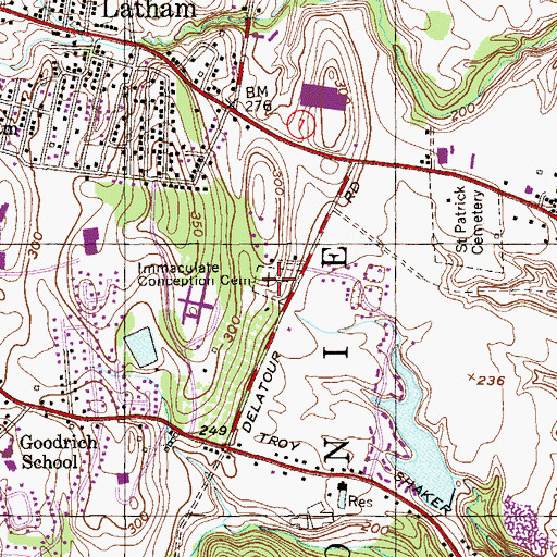 Topographic Map of Immaculate Conception Cemetery, NY