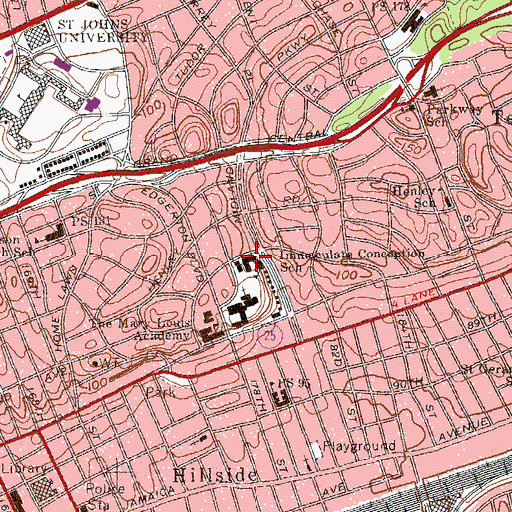Topographic Map of Immaculate Conception School, NY