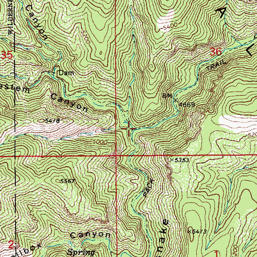 Topographic Map of Pipestem Canyon, AZ