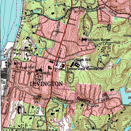 Topographic Map of Immaculate Conception School, NY