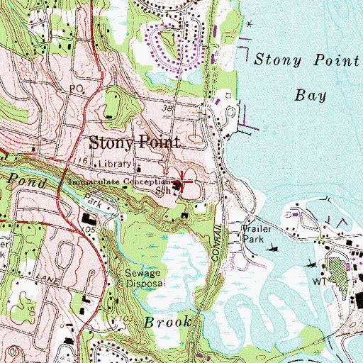 Topographic Map of Immaculate Conception School, NY