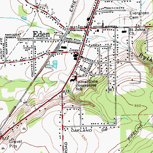 Topographic Map of Immaculate Conception School, NY