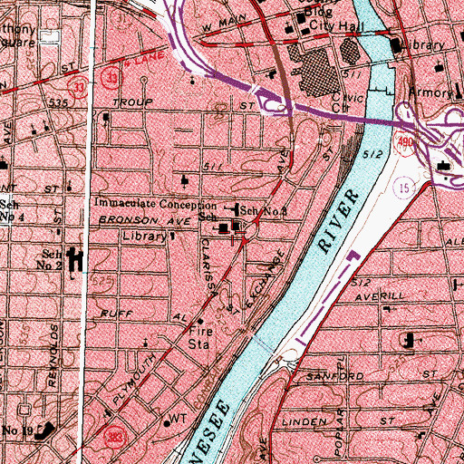 Topographic Map of Immaculate Conception School, NY