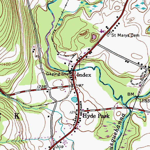 Topographic Map of Index, NY
