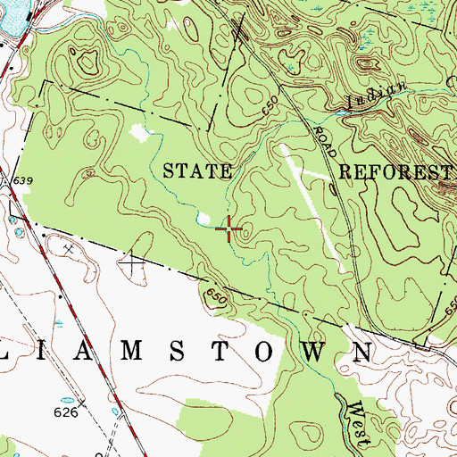 Topographic Map of Indian Camp Brook, NY