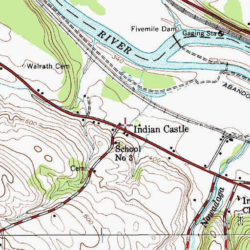 Topographic Map of Indian Castle, NY