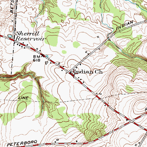 Topographic Map of Indian Church, NY