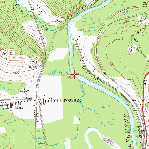 Topographic Map of Indian Creek, PA