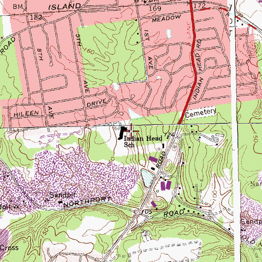 Topographic Map of Indian Head School, NY