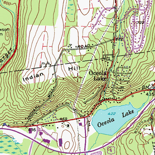 Topographic Map of Indian Hill, NY