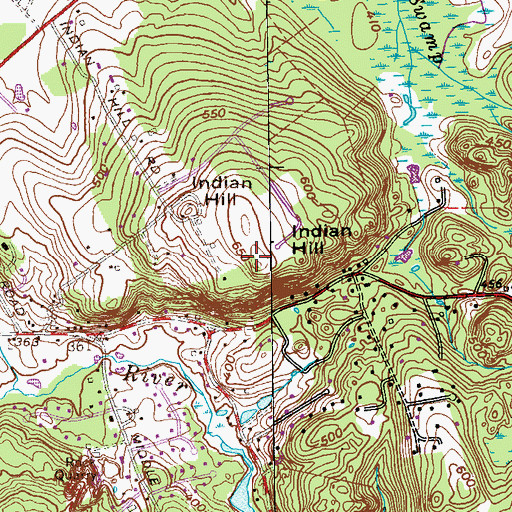 Topographic Map of Indian Hill, NY