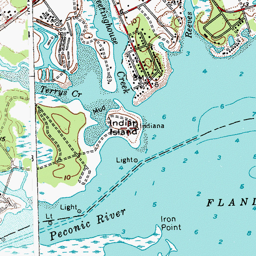 Topographic Map of Indian Island, NY