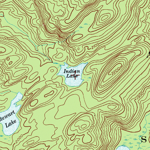 Topographic Map of Indian Lake, NY