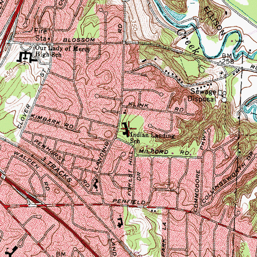 Topographic Map of Indian Landing Elementary School, NY