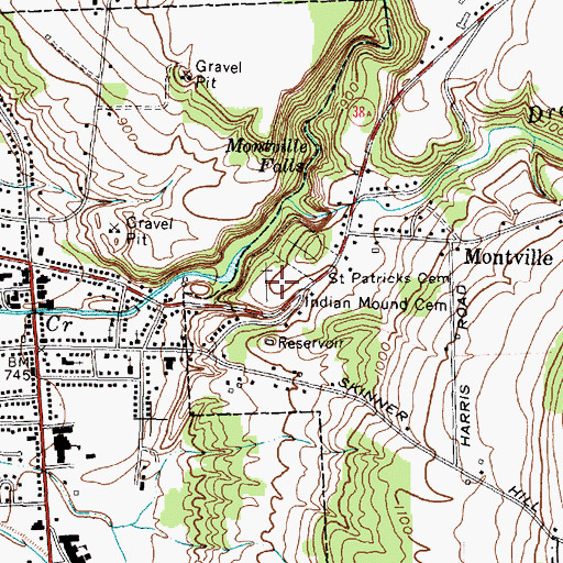 Topographic Map of Indian Mound Cemetery, NY