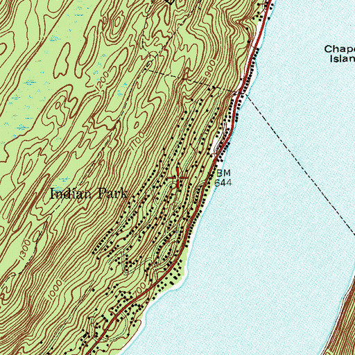Topographic Map of Indian Park, NY