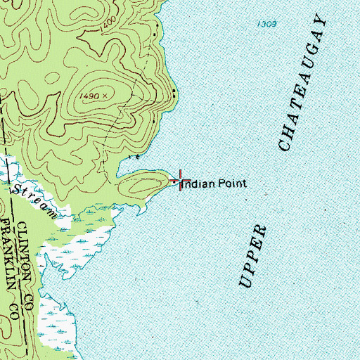 Topographic Map of Indian Point, NY