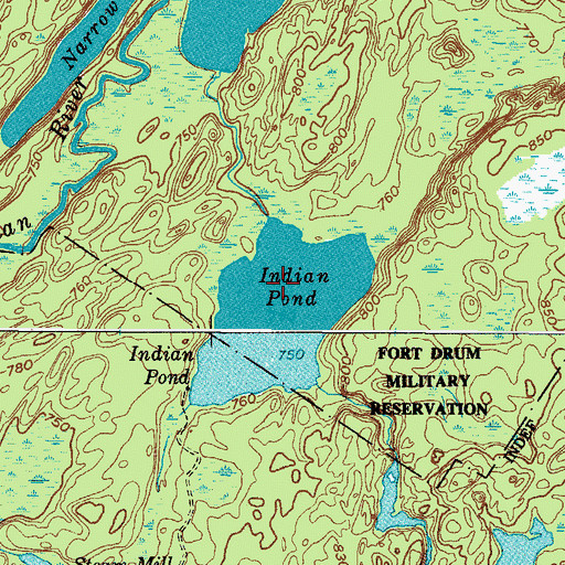 Topographic Map of Indian Pond, NY