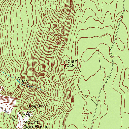 Topographic Map of Indian Rock, NY