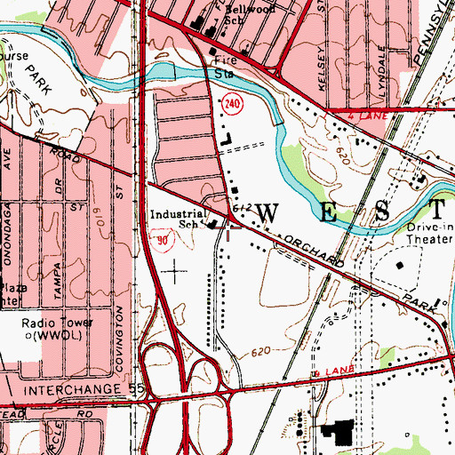 Topographic Map of Industrial School, NY