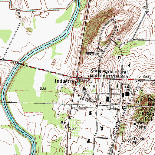 Topographic Map of Industry, NY