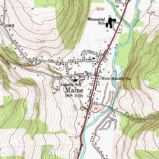 Topographic Map of Ingalls School, NY