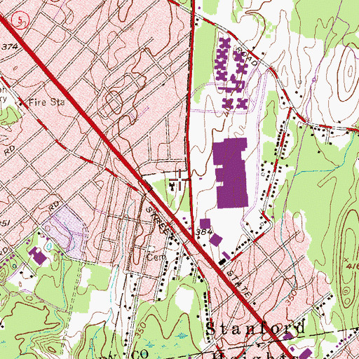 Topographic Map of Ingersol Memorial for Aged Men, NY