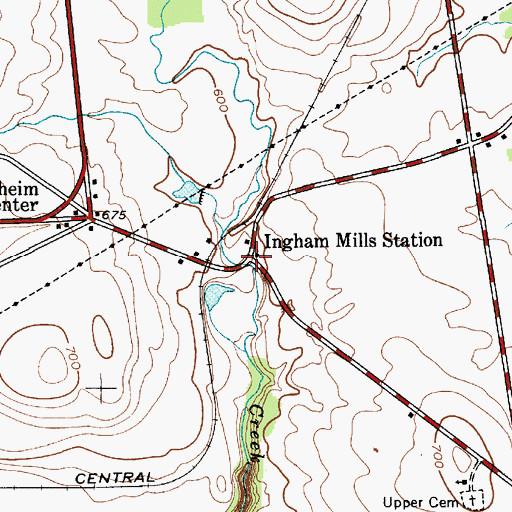 Topographic Map of Ingham Mills Station, NY