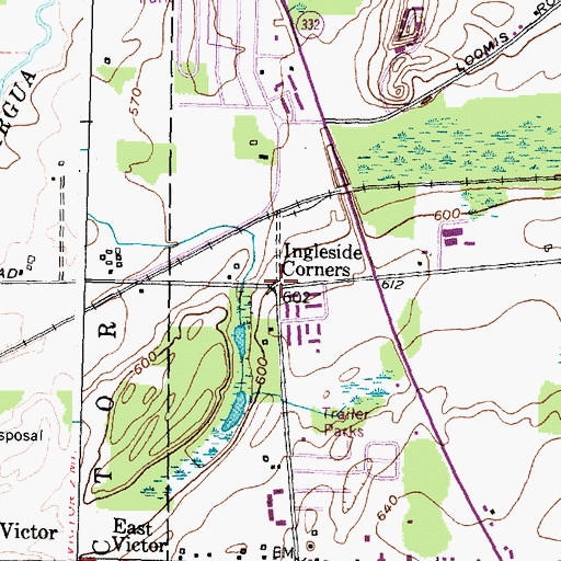 Topographic Map of Ingleside Corners, NY