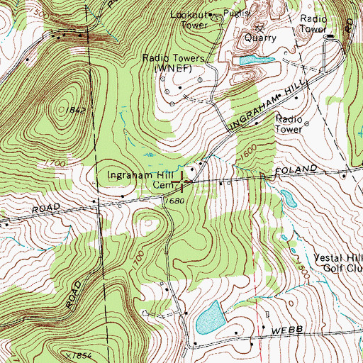 Topographic Map of Ingraham Hill Cemetery, NY