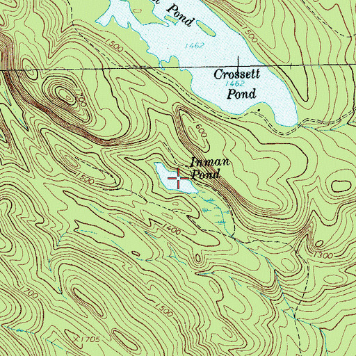 Topographic Map of Inman Pond, NY