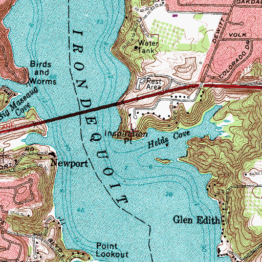 Topographic Map of Inspiration Point, NY