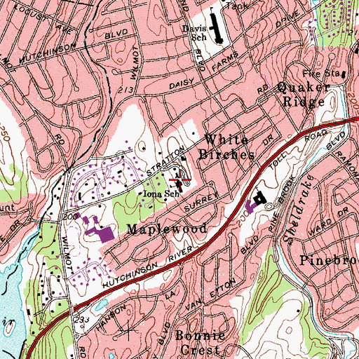 Topographic Map of Iona Grammar School, NY